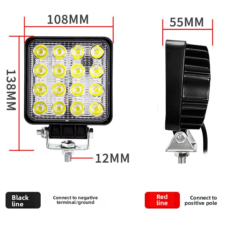 48W 16LED 4 İnç 12V 24V LED Ça - Heavy Equipment Work incelemesi ve fiyatı